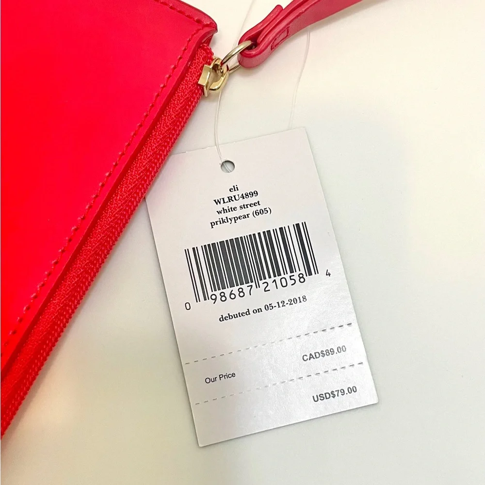 Kate Spade Red Eli White Street Leather Wristlet Clutch Pouch (2018) ~ NWT - Picture 8 of 8